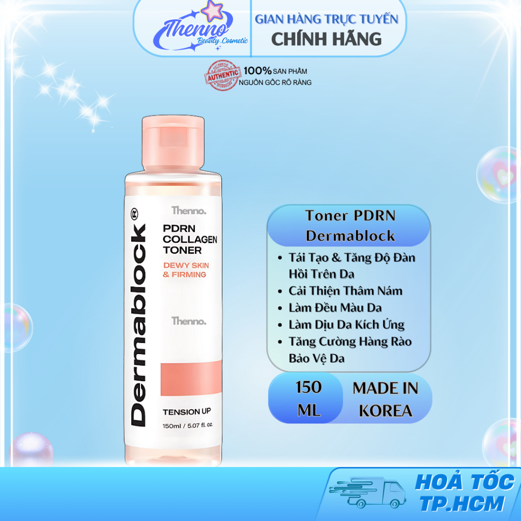 Toner Cấp Ẩm & Căng Bóng Da Dermablock PDRN Collagen Toner 150ml Hàn Quốc