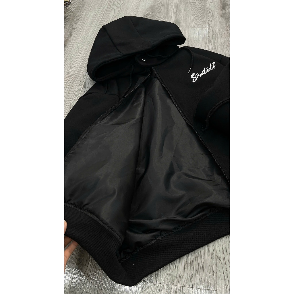 ( VẢI DÀY 3 LỚP ) ÁO KHOÁC NỈ COTTON FOM BOXY MÙA ĐÔNG HÌNH THÊU BASIC SUNCLUB | BigBuy360 - bigbuy360.vn