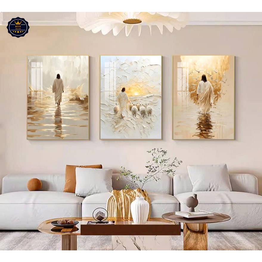 Tranh Chúa Chiên Lành, Tranh Canvas, Tranh Tráng Gương, Tranh Tôn Giáo, Tranh Trang Trí