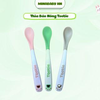  Thìa báo nóng ăn dặm Tootie kèm hộp đựng cho bé Thìa ăn dặm báo nóng Tootie an toàn chịu nhiệt   KÈM HỘP  