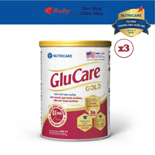 Combo 3 Lon Sữa bột Nutricare Glucare Gold 850G dinh dưỡng cho người tiểu đường