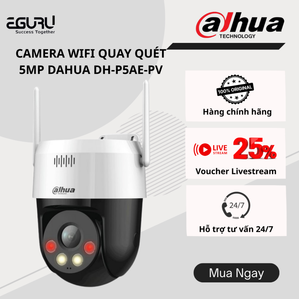 Camera Wifi quay quét 5MP DAHUA DH-P5AE-PV