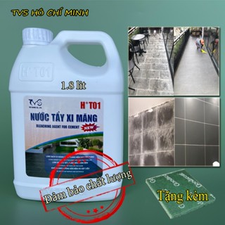 Nước tẩy xi măng HT01 can 1.8 lit, tẩy ron gạch loại mạnh nhất tặng pad chà, tẩy rong rêu cũ bẩn mới