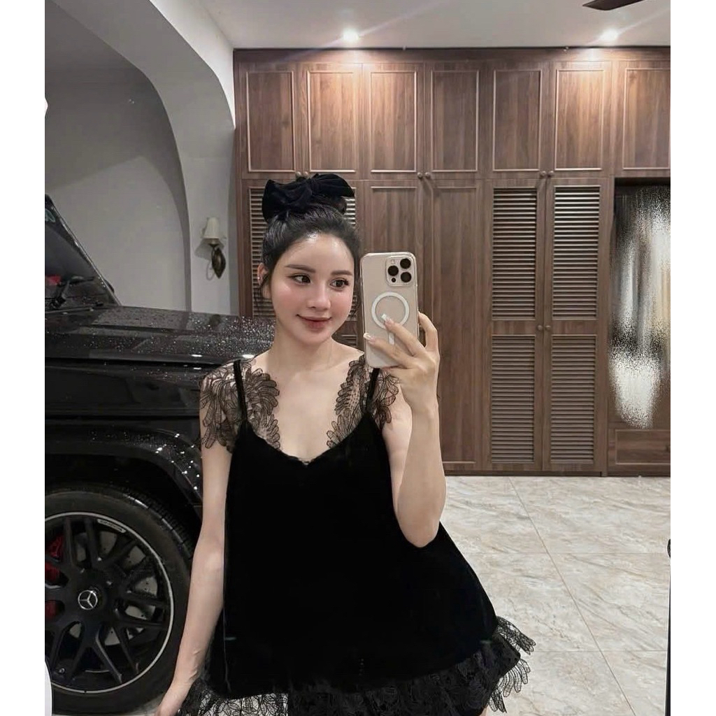 [𝐑𝐞̉ 𝐯𝐨̂ đ𝐢̣𝐜𝐡] Sét bộ tay ren quần dài chất lụa latin mềm mịn siêu sang (freesize 40-60kg)uuuu