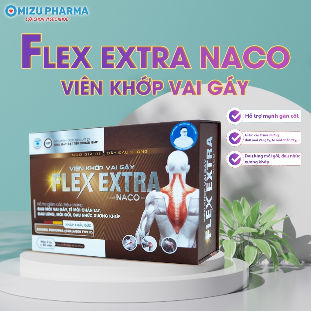 Viên uống khớp Vai gáy FLEX EXTRA NaCo- Với Solugel Perfoma (Collagen type II) Nhập khẩu Đức/DP014