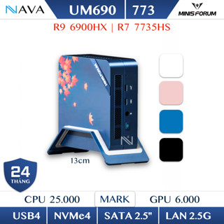 Mini PC Minisforum UM773 AMD R7 7735HS USB4 Máy tính Ryzen 7 7735 WT ME SE LITE UM690 6900HX