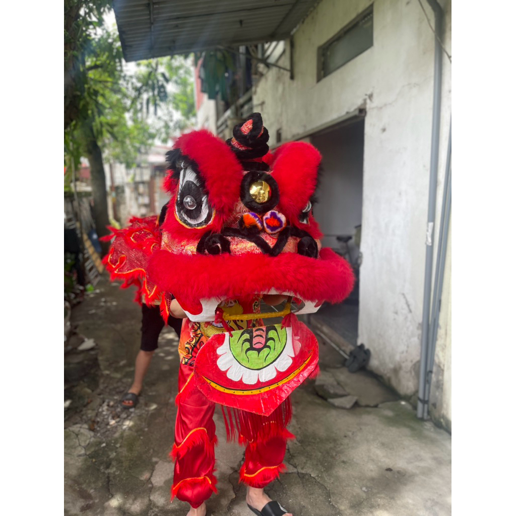 Đầu lân sư rồng lớn, đầu sư tử Trung thu có đèn cỡ đại mây dành cho người lớn (lắp pin AA)