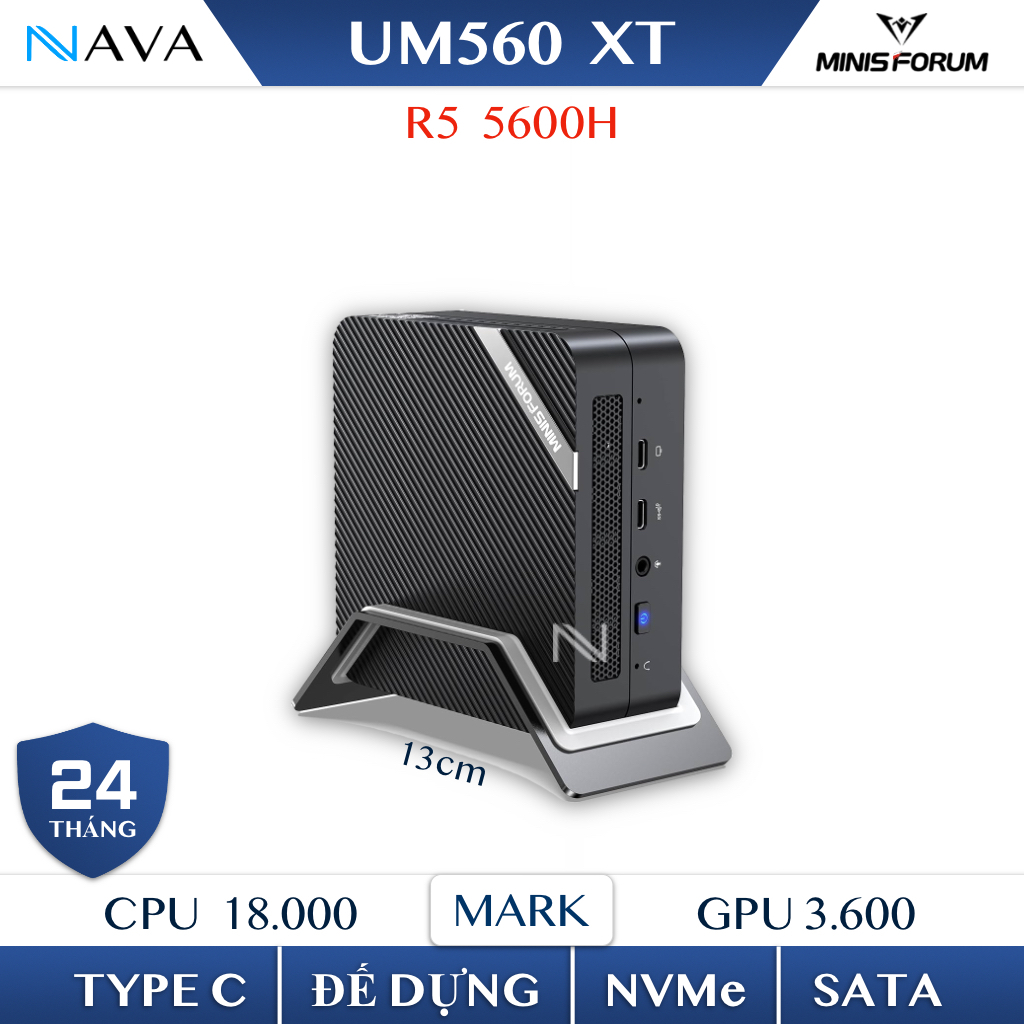 Mini PC Minisforum UM560 XT AMD Ryzen 5 5600H DDR4 - SSD M.2 Hiệu Năng Cao Cho Công Việc | BigBuy360 - bigbuy360.vn
