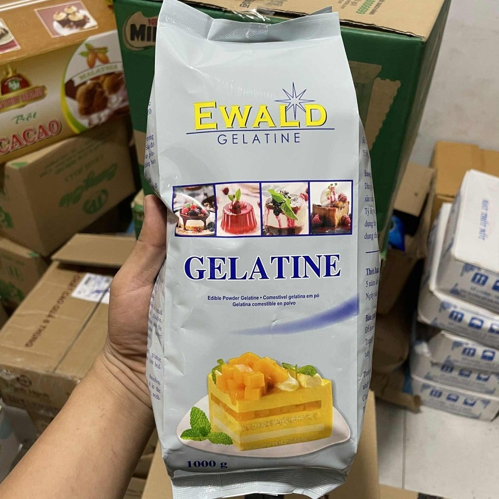 1Kg Bột Gelatin Đức, Hàng Cao Cấp, Bột Gelatin gói tách lẻ làm thạch, Pudding