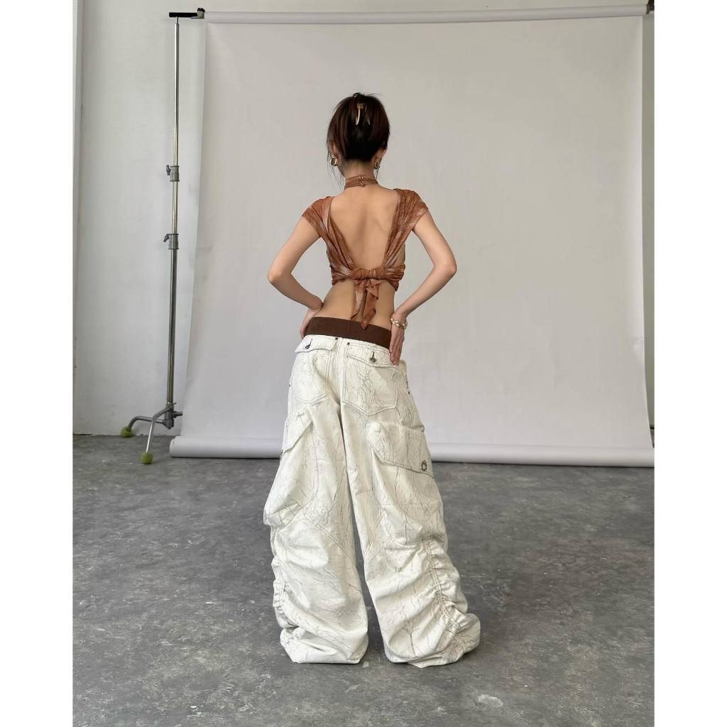 TSUN - Bambi Halter Áo Yếm Croptop Nữ Hở Lưng Họa Tiết Hươu Sao Gợi Cảm Cá Tính | BigBuy360 - bigbuy360.vn