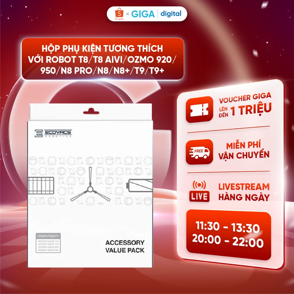 Hộp phụ kiện tương thích với robot T8/T8 AIVI/OZMO 920/950/N8 PRO/N8/N8+/T9/T9+
