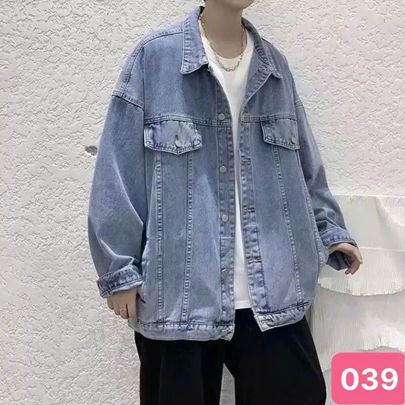 Áo khoác jean nam xanh không rách chất bò cao cấp co dãn 4 chiều, áo khoác rin nam đẹp HAVADO M30 Mớ