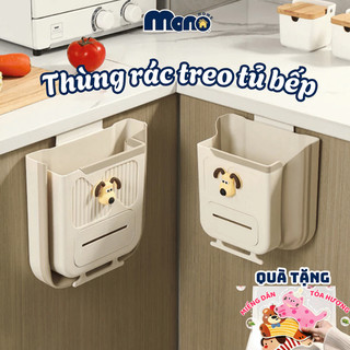  Thùng rác treo tủ bếp gấp gọn MONO thông minh 10L có ngăn đựng túi rác Thùng rác treo tường gấp gọn 