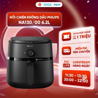 Nồi chiên không dầu Philips NA130/00 6.2 lít - Dung tích 6.2 lít - Công nghệ Rapid Air - Giảm tới 90% chất béo
