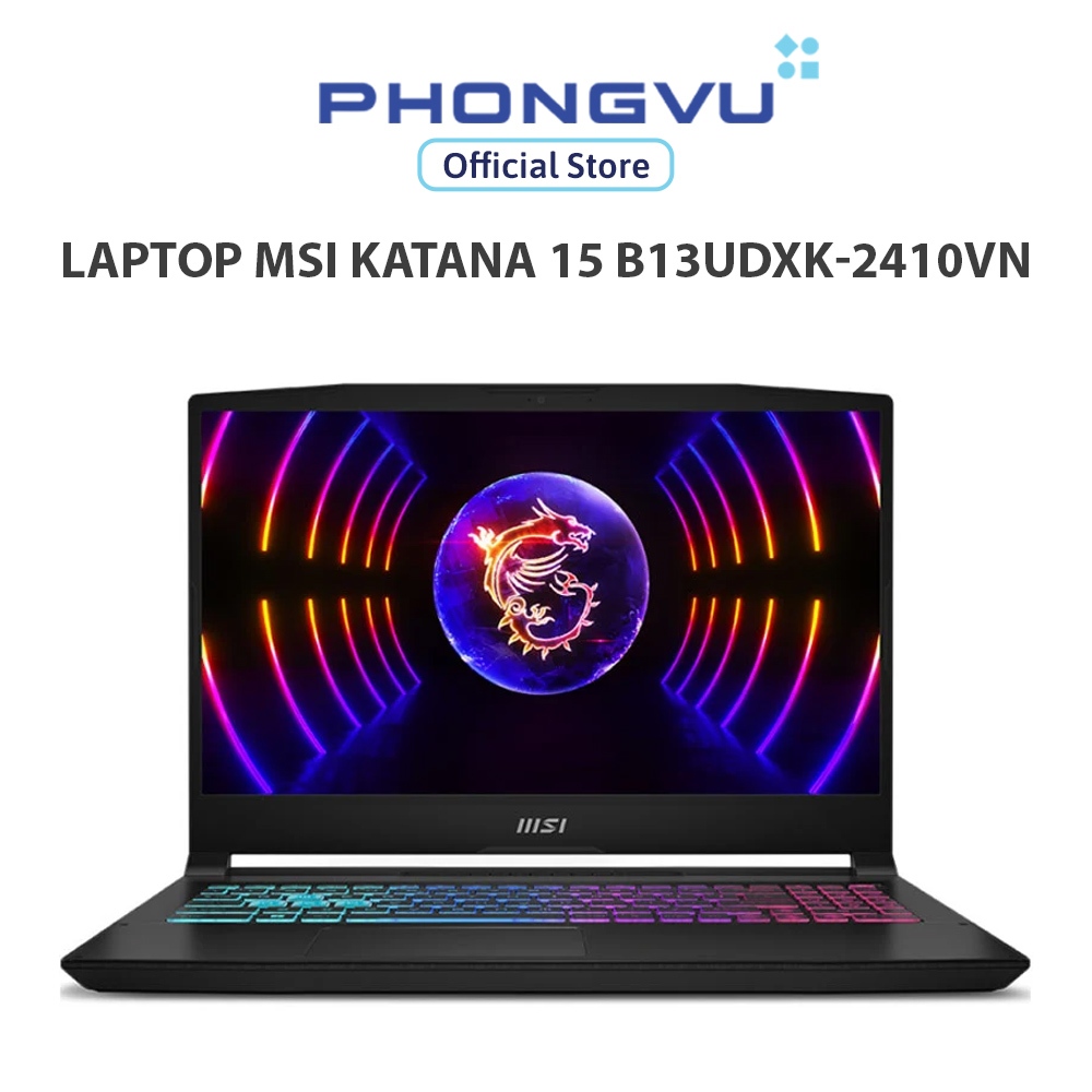  Laptop Msi Katana 15 B13UDXK-2410VN  Core i5-13420H  GeForce RTXTM 3050  16GB  512GB  Windows 11  - Bảo hành 24 tháng 