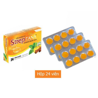 Viên ngậm ho Streptana ( hộp 24 viên) nguồn gốc thảo dược, giảm ho, đau rát họng - soleil care
