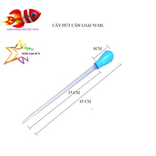 Cây hút phân, hút đáy hồ cá 30ml - 50ml