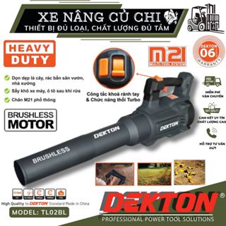 Máy thổi lá dùng pin Dekton M21-TL01BL-TL02BL, motor brushless, lưu lượng gió lên đến 180km/h
