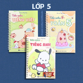  Bộ 3 cuốn sổ tay take note lớp 5: Toán 5 Tiếng Việt 5 Tiếng Anh 3-12 | Ôn thi vào cấp 2 hiệu quả 