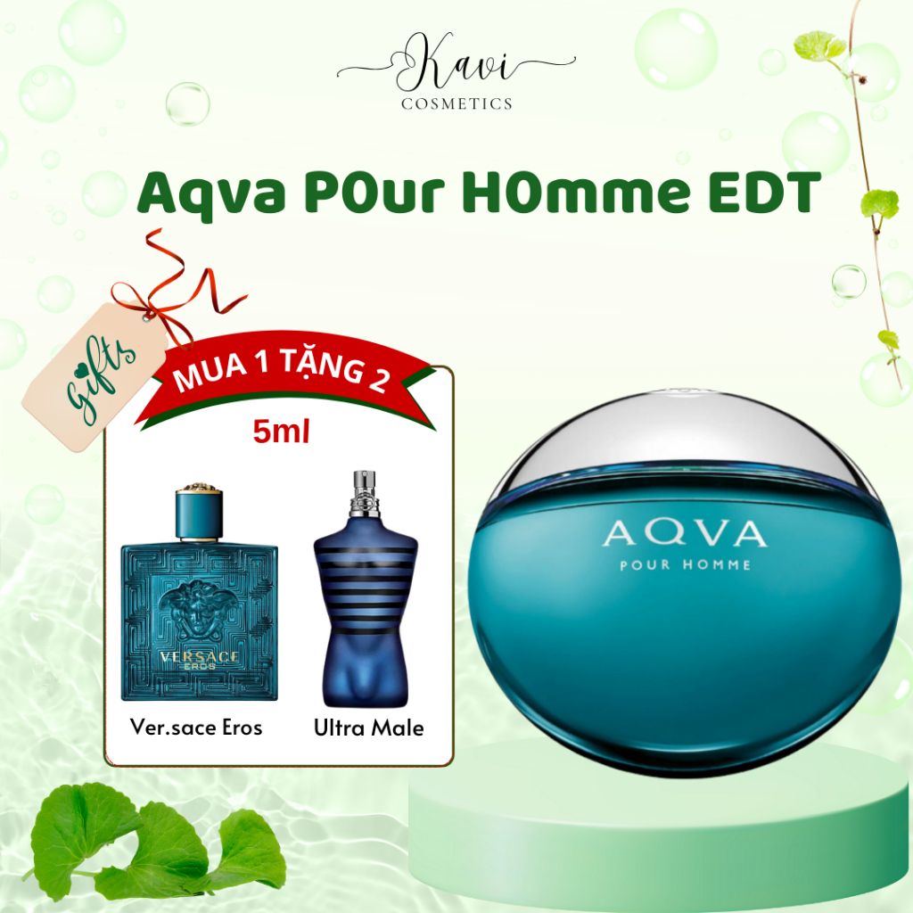 Nước hoa chiết 10ml nam Aqva Pour Homme EDT hương thơm tươi mát, mạnh mẽ - Kavi Cosmetics