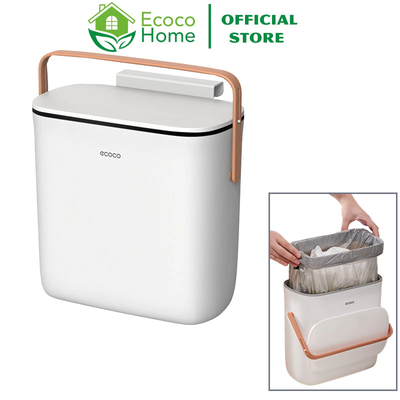 Thùng Rác ECOCO Treo Tường, Thùng Rác Treo Tủ Bếp Nhà Vệ Sinh Tiện Lợi