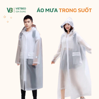 Áo Mưa Thời Trang Trong Suốt DIDOOGLT - Áo Măng Tô Dáng Dài Có Khoá Kéo Chống Thấm Tốt Cao Cấp