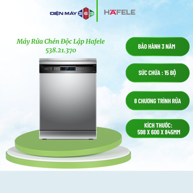 Hafele HDW-F6051S 538.21.370 Máy Rửa Chén Độc Lập – Công Suất Lớn, Tiết Kiệm Nước, Vận Hành Êm Ái