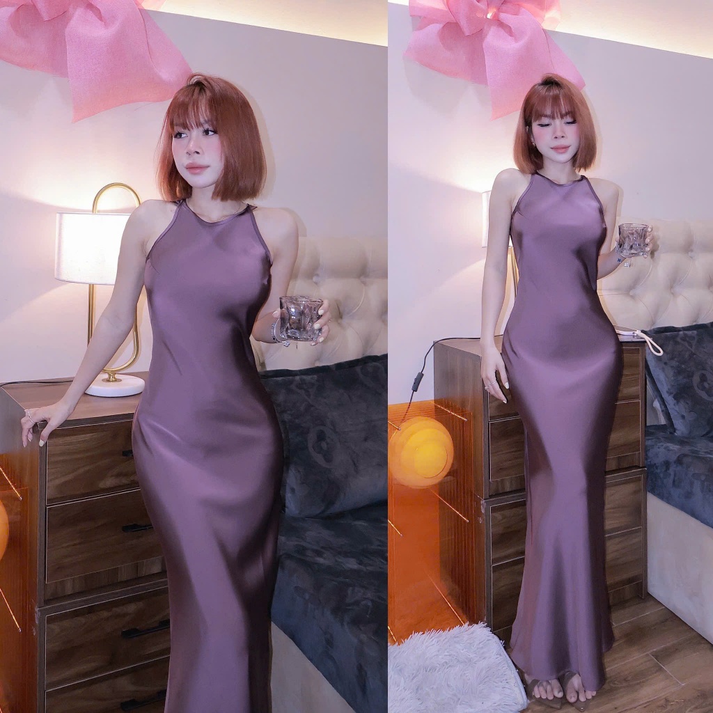 Đầm lụa Yếm dáng dài  ko dây kéo, lụa cao cấp Tô Châu, Size SML, giãn nhẹ ( LUA-7099) | BigBuy360 - bigbuy360.vn