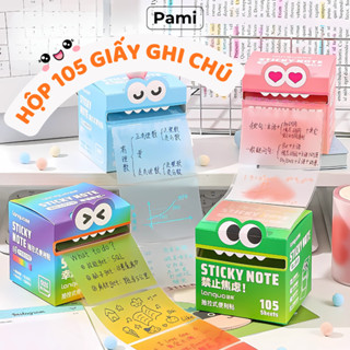  Hộp 105 Giấy Ghi Chú Trong Suốt Nhiều Màu PAMI Giấy Note Chống Thấm Viết Được Bút Bi & Gel 