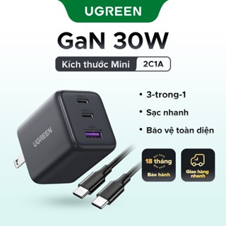 Bộ sạc USB C UGREEN 30W Nexode GaN PPS Khối sạc tường nhanh gọn Bộ chuyển đổi nguồn USB-C cho Galaxy S25 S24 Ultra