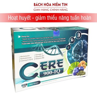 Hoạt huyết dưỡng não CERE DHA 900IQ - giảm đau đầu, hoa mắt, chóng mặt, rối loạn tiền đình - Hộp 100 viên