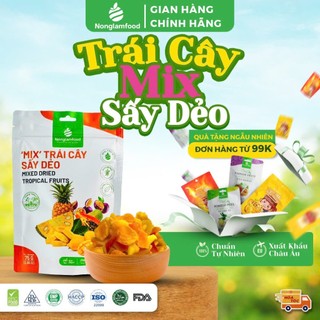  Mix hỗn hợp trái cây sấy dẻo Nonglamfood 75g 200g 300g Tăng cường chất xơ đề kháng 