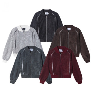  Áo khoác nam nữ cổ bomber hai lớp lót lụa chất liệu dạ kim tuyến sang trọng thời thượng 