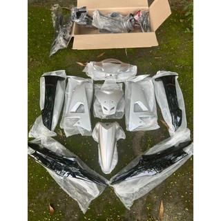  Dàn áo MÀU BẠC -ĐEN Bộ Vỏ Nhựa Wave Alpha 100 - Wave 50cc - Wave s-Bảo Hành Màu Sơn 3 Năm 