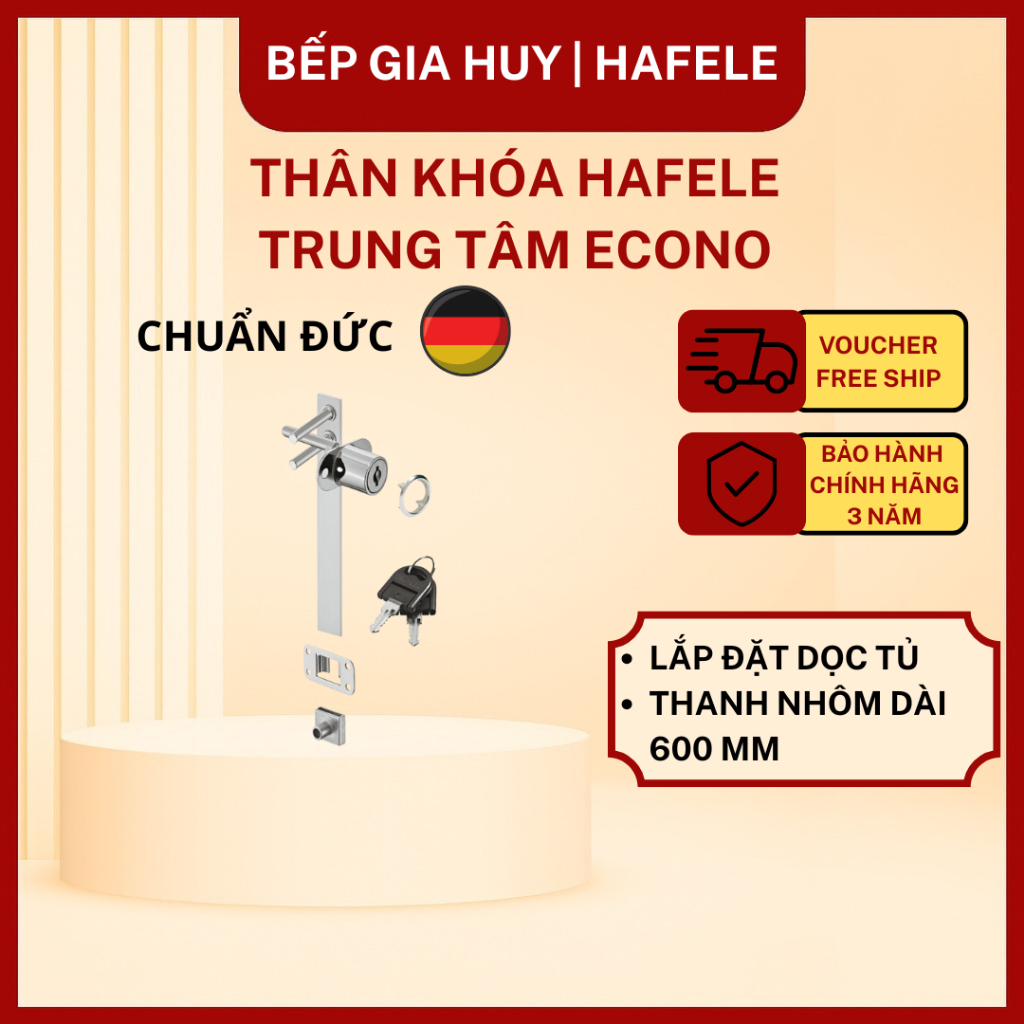 Thân khóa cửa gỗ Hafele - Khóa trung tâm Econo 234.99.240