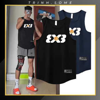  Áo Ba Lỗ Thể Thao Sport Bóng Rổ Thể Hình Tập Gym Nam Nữ Tanktop Cổ Tròn Sát Nách In Hình 3X3 Thoáng Mát. Mã: BL 