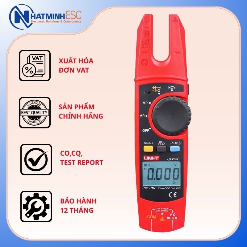 Ampe kìm điện tử UNI-T UT256B (AC/DC 200A, TrueRMS, NCV)