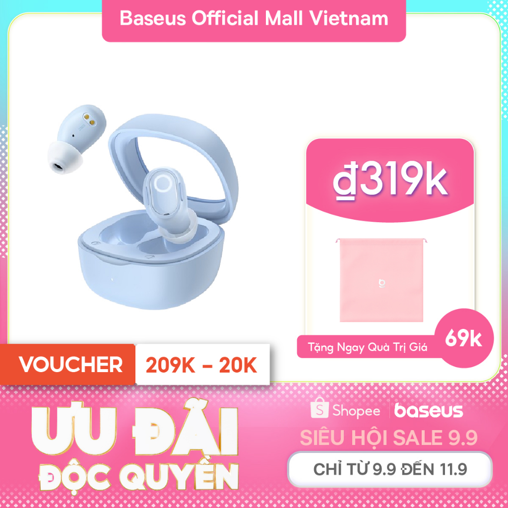 [HCM Hoả tốc] Tai Nghe Không Dây Bluetooth 5.3 Baseus WM02 / BD1 Sạc Nhanh Trong Vòng 25 Giờ  Số Cảm ứng