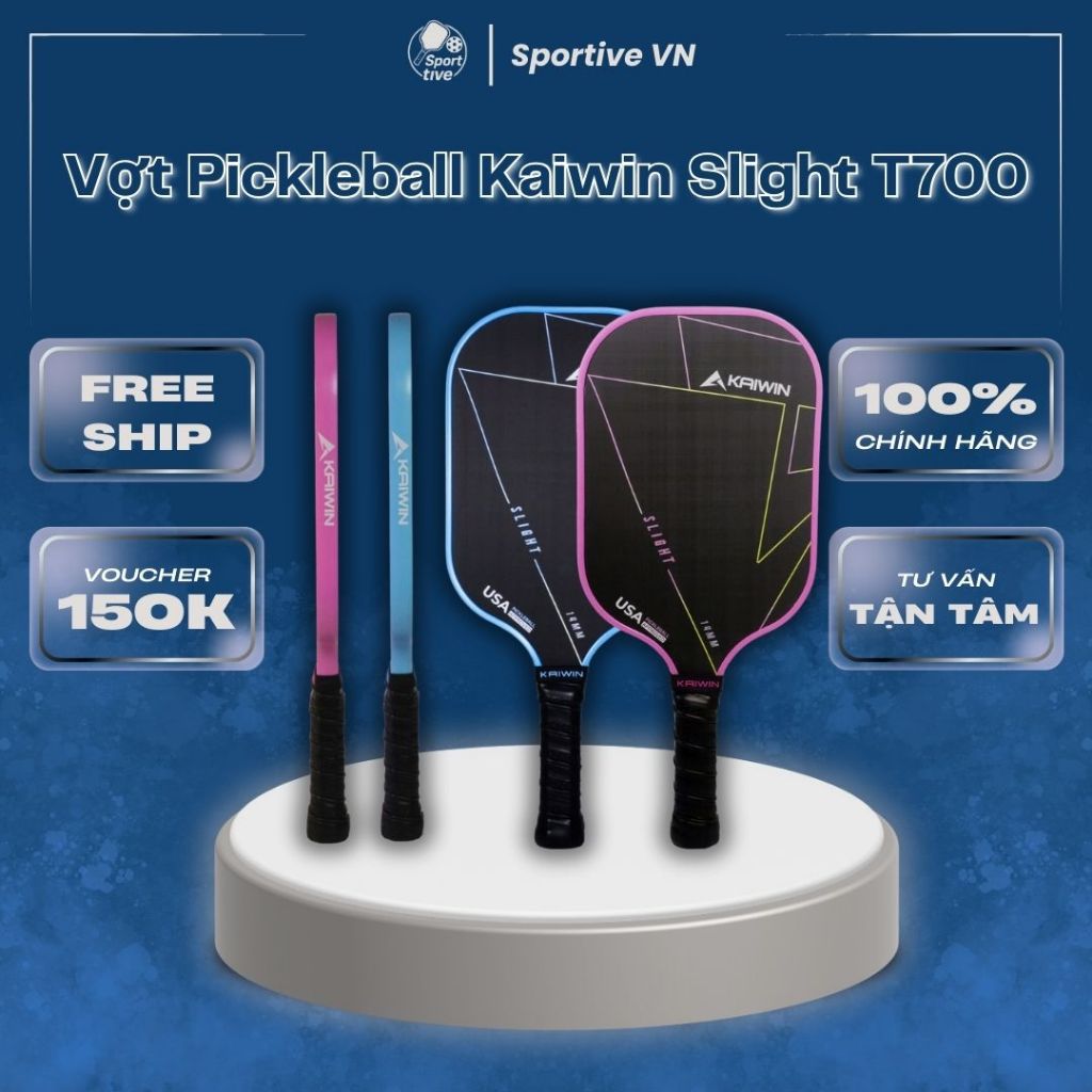 [CHÍNH HÃNG] Vợt Pickleball Kaiwin Slight T700 14mm – Mặt Carbon T700 – Lõi Tổ Ong PP – Kiểm Soát Tố