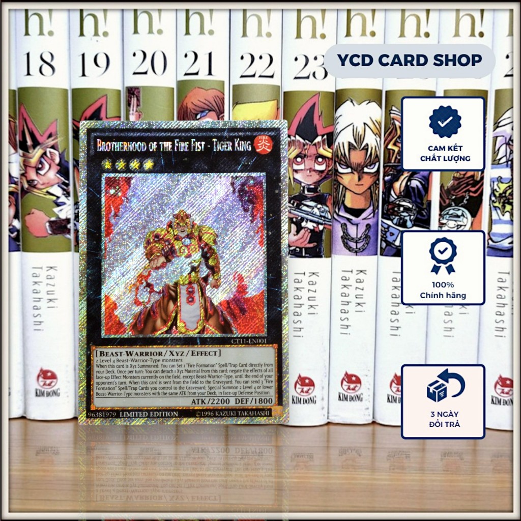 Thẻ bài yugioh chính hãng Brotherhood Of The Fire Fist – Tiger King – Platinum Secret Rare [XYZ]