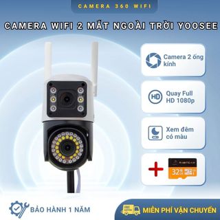  Camera Wifi Ngoài Trời Yoosee 2 Mắt Full HD Xoay 360 độ Xem Đêm Có Màu Đàm Thoại 2 Chiều Bảo Hành 12 tháng 