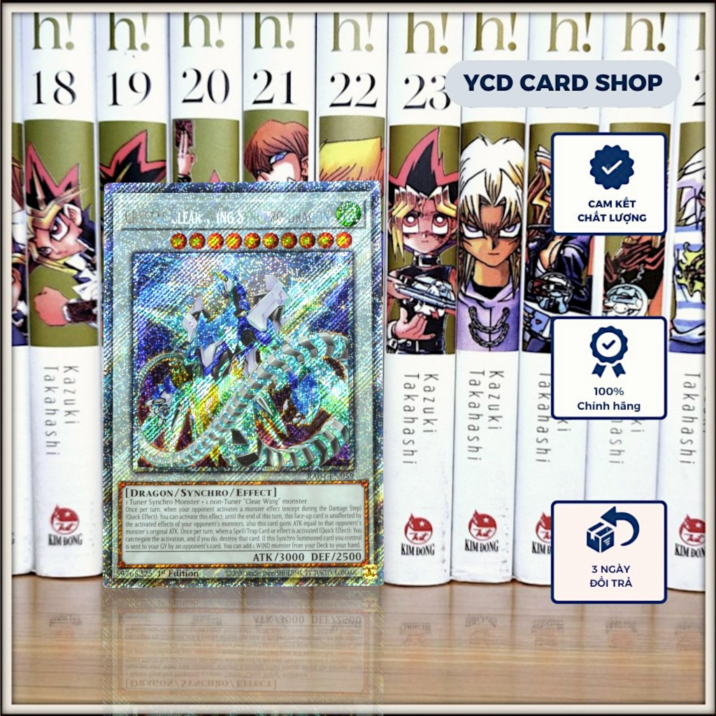 [YCDcardgame] Thẻ bài yugioh chính hãng Crystal Clear Wing Synchro Dragon  – Platinum Secret Rare [S