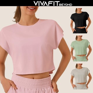 Áo Croptop, áo thể thao nữ VIVAFIT Chrometin chất thun Poly, thiết kế thoáng khí, hỗ trợ tập gym