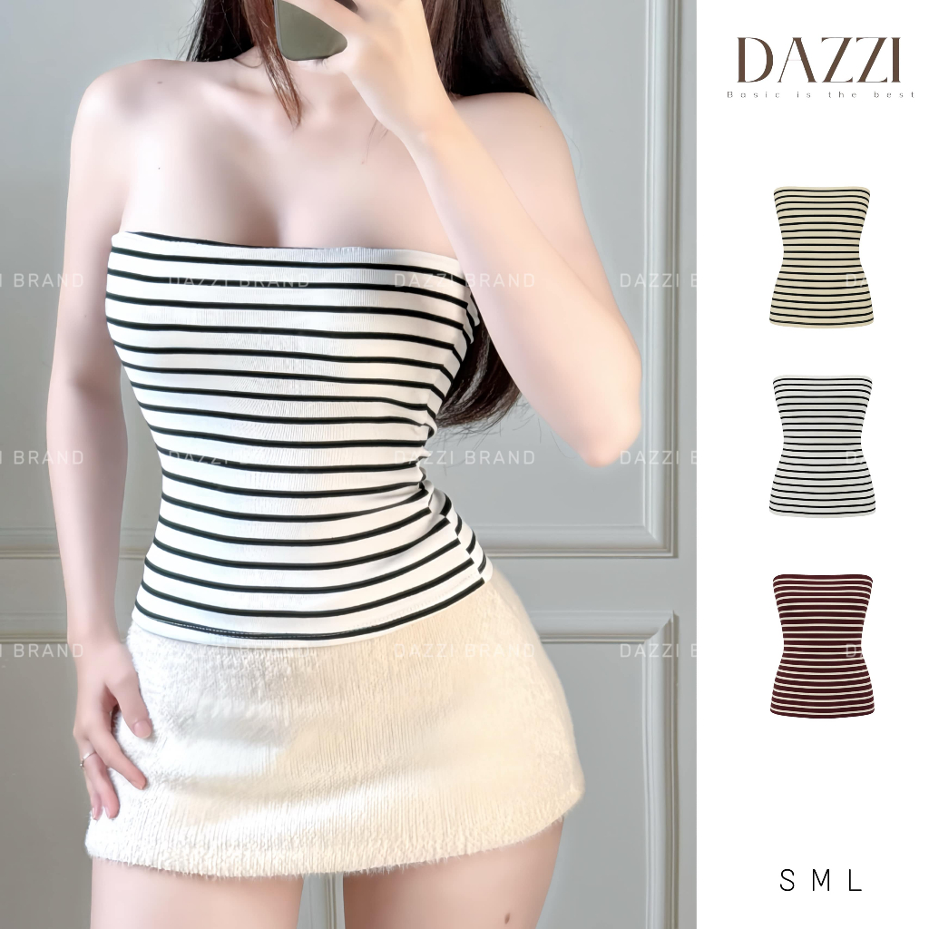 [KÈM MÚT] Áo ống kẻ sọc basic ôm body vải cotton mịn DAZZI Women A054 | BigBuy360 - bigbuy360.vn