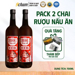   9chum  Pack 2 chai rượu nấu ăn Mộc Quế Hương 750ml túi xách quà tặng sang trọng Made in Việt Nam 
