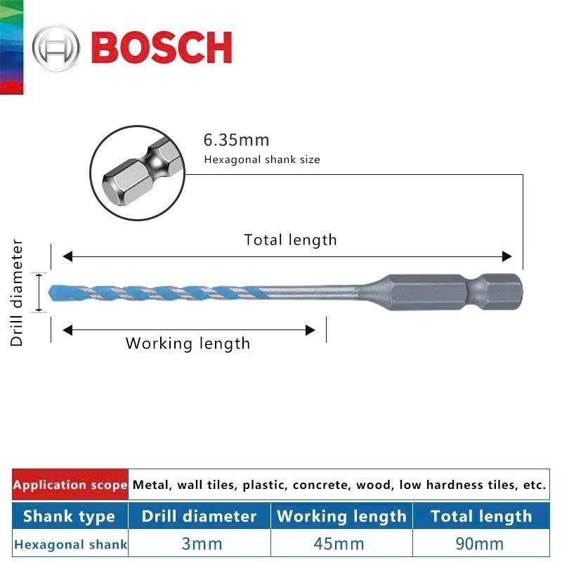 Mũi khoan đa năng Hex-9 Bosch 3x45x90mm 2608900569