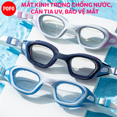 Kính bơi nam nữ mắt trong POPO 58 chống nước, hạn chế sương mờ, bảo vệ mắt tuyệt đối