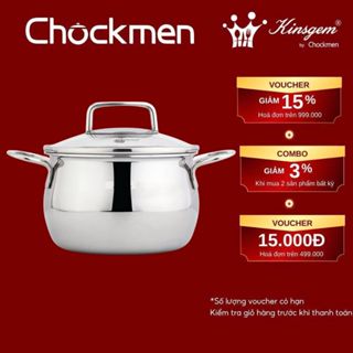 Nồi KINSGEM By CHOCKMEN Inox 18/10 Cao Cấp 12/14/16/20Cm Nồi Canh Nồi Quấy Bột Nồi Cháo Ăn Dặm Cho Bé Nồi Chiên Ngập Dầu