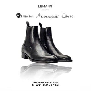 [CHELSEA CLASSIC] Giày da bò nguyên tấm nhập khẩu Chelsea Boots LeMans CB04 mũi nhọn, tăng cao 5cm, bảo hành 24 tháng