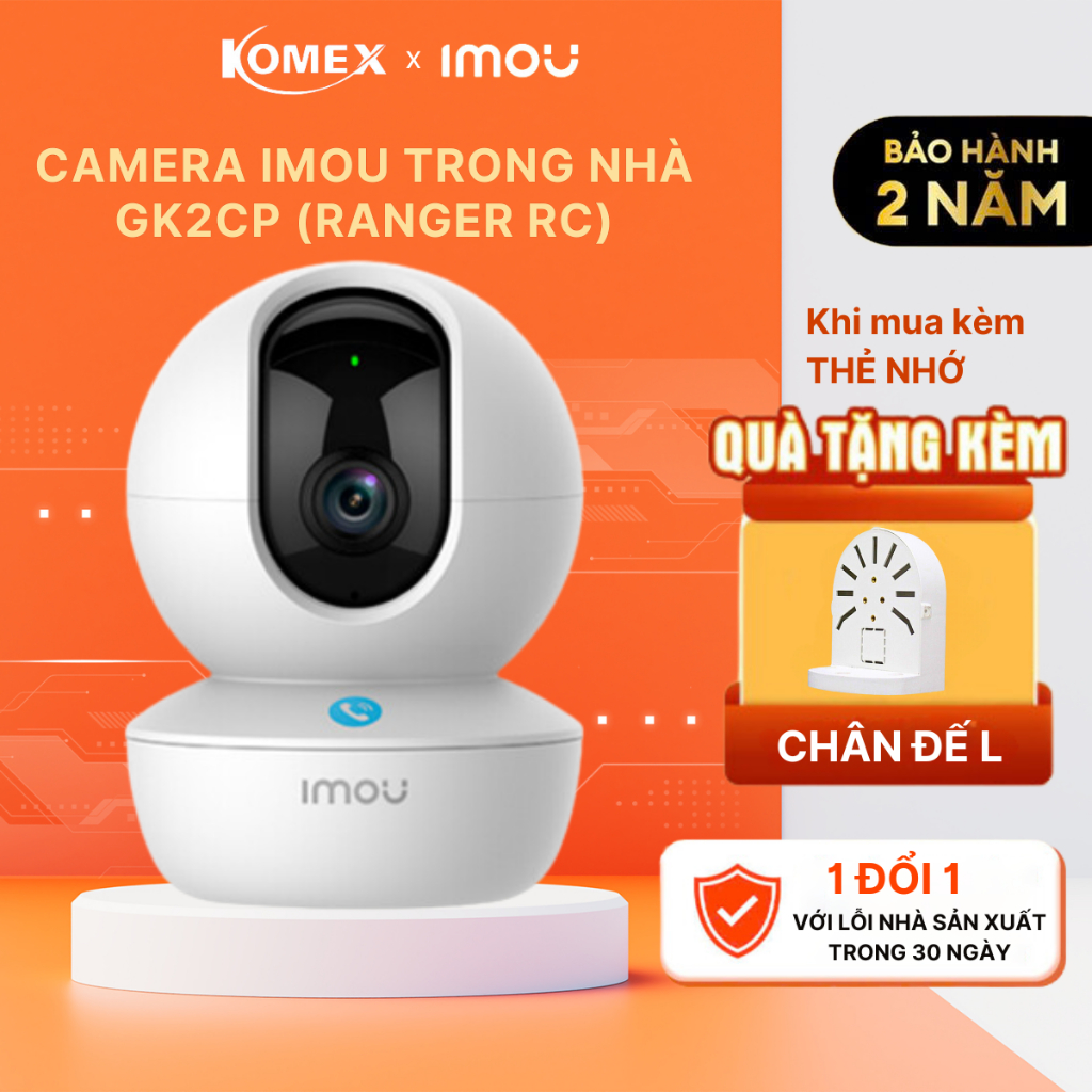Camera IMOU trong nhà GK2CP Ranger RC 3MP/ Ranger RC 4MP/ Ranger RC 5MP quay quét gọi điện | BigBuy360 - bigbuy360.vn